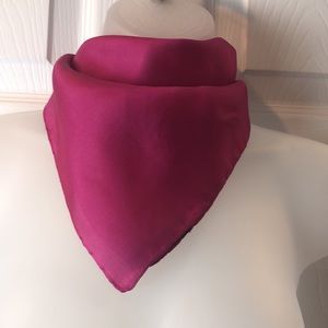 VTG Retro R.N. 14957 Square Italian Silk Scarf by Dumont Magenta